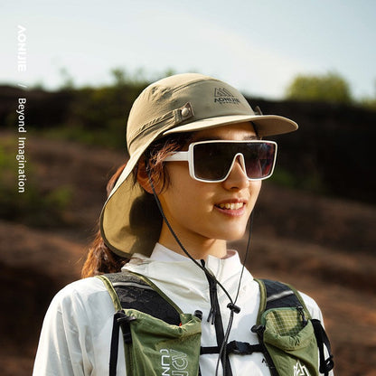 AONIJIE Short Shawl Hat Sports Running Sunscreen Protection Caps - WHITE E4625