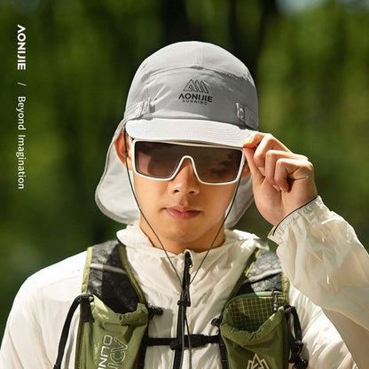 AONIJIE Short Shawl Hat Sports Running Sunscreen Protection Caps - WHITE E4625