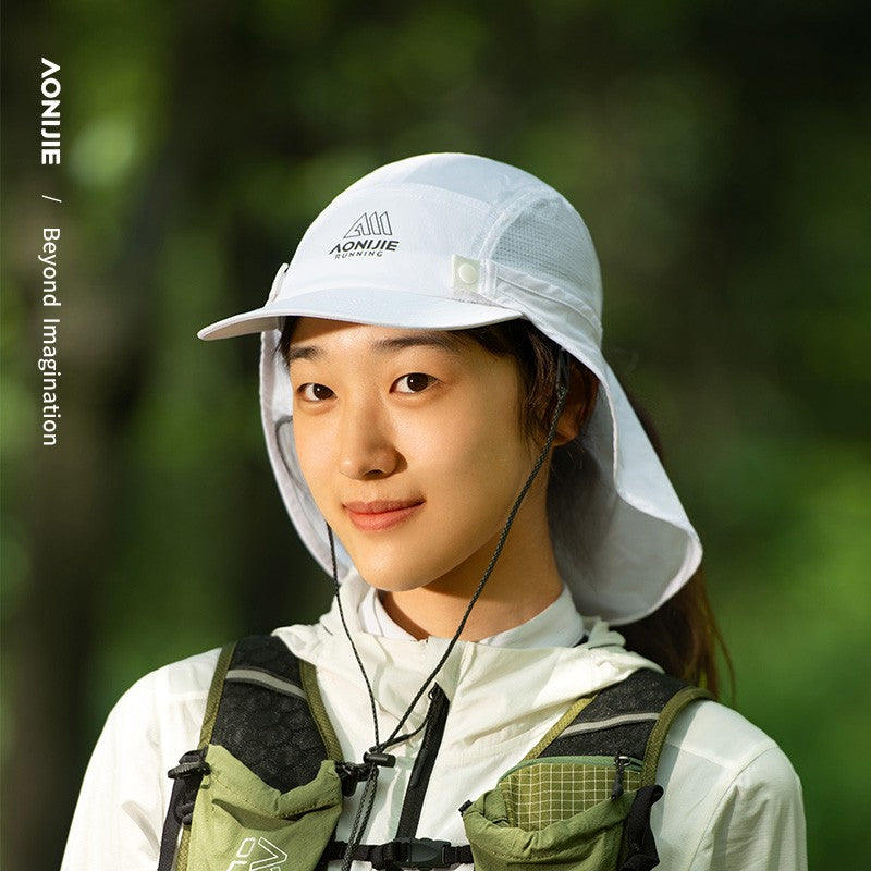 AONIJIE Short Shawl Hat Sports Running Sunscreen Protection Caps - WHITE E4625