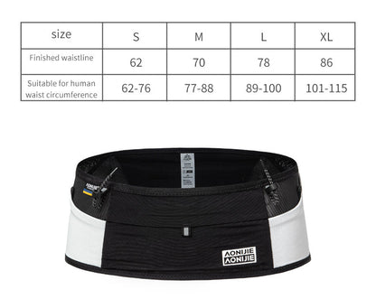 Aonijie Running Belt W8121 WAIST BELT - BLACK WHITE