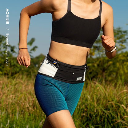 Aonijie Running Belt W8121 WAIST BELT - BLACK WHITE