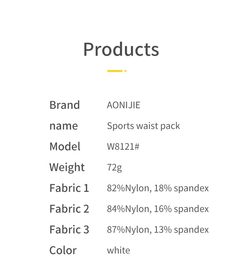 Aonijie Running Belt W8121 WAIST BELT - BLACK WHITE