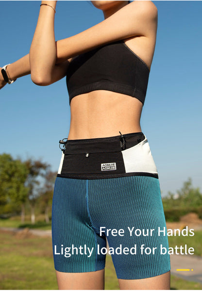 Aonijie Running Belt W8121 WAIST BELT - BLACK WHITE