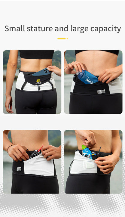 Aonijie Running Belt W8121 WAIST BELT - BLACK WHITE