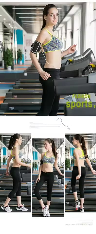 Quick-drying Breathable Wire-free SPORTS BRA (Black & Blue)
