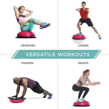 TOPKO Half Ball Diameter: 58cm MULTIPURPOSE Two workout FLAT BASE & YOGA BALL 660Lbs PORTABLE DESIGN