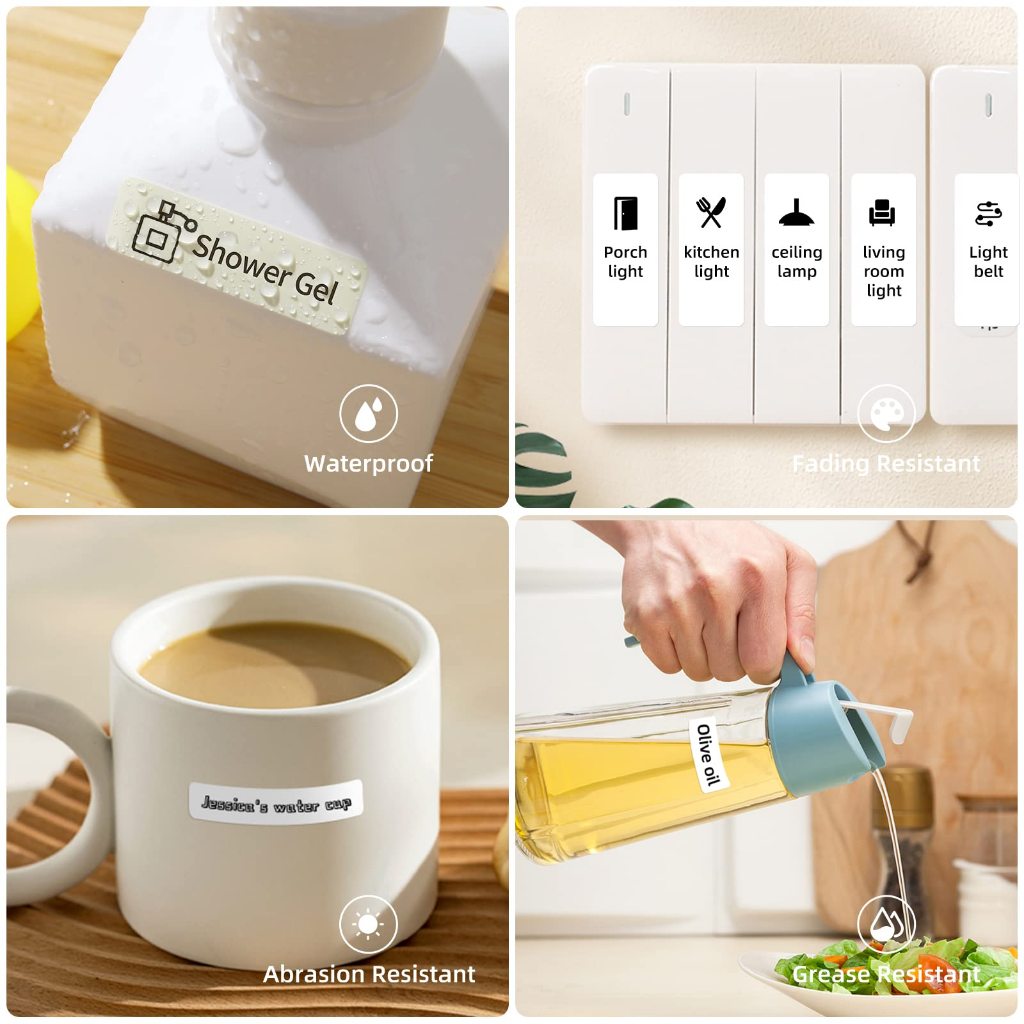 Niimbot D11/D110/D101/H1S Thermal Label 12-15mm Name Sticker White Label Paper Sticker 7.5-8meters