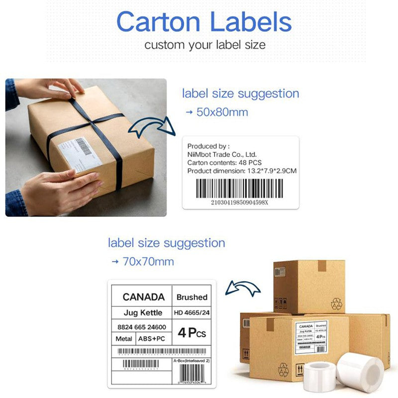 Niimbot B21/B1/B3S Thermal Label Sticker Paper Printable White 20-50mm Width Self-adhesive Thermal label paper