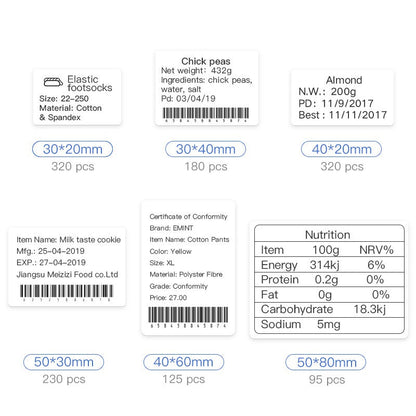 Niimbot B21/B1/B3S Thermal Label Sticker Paper Printable White 20-50mm Width Self-adhesive Thermal label paper