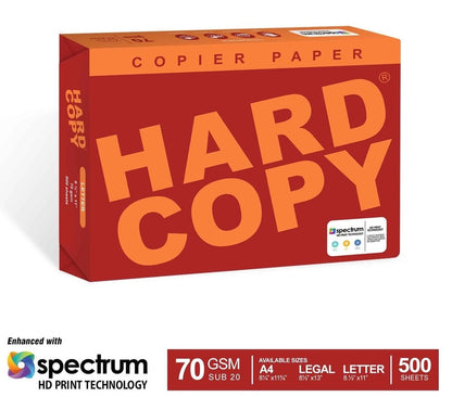 1 BOX HARD COPY Copier Paper SUB 20 70gsm  5 REAMS/BOX ( Short,long , A4 & A5)