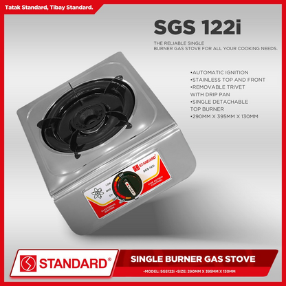 STANDARD SINGLE BURNER LPG Gas Stove - (BURNER ONLY) 290mm x 395mm x 130mm