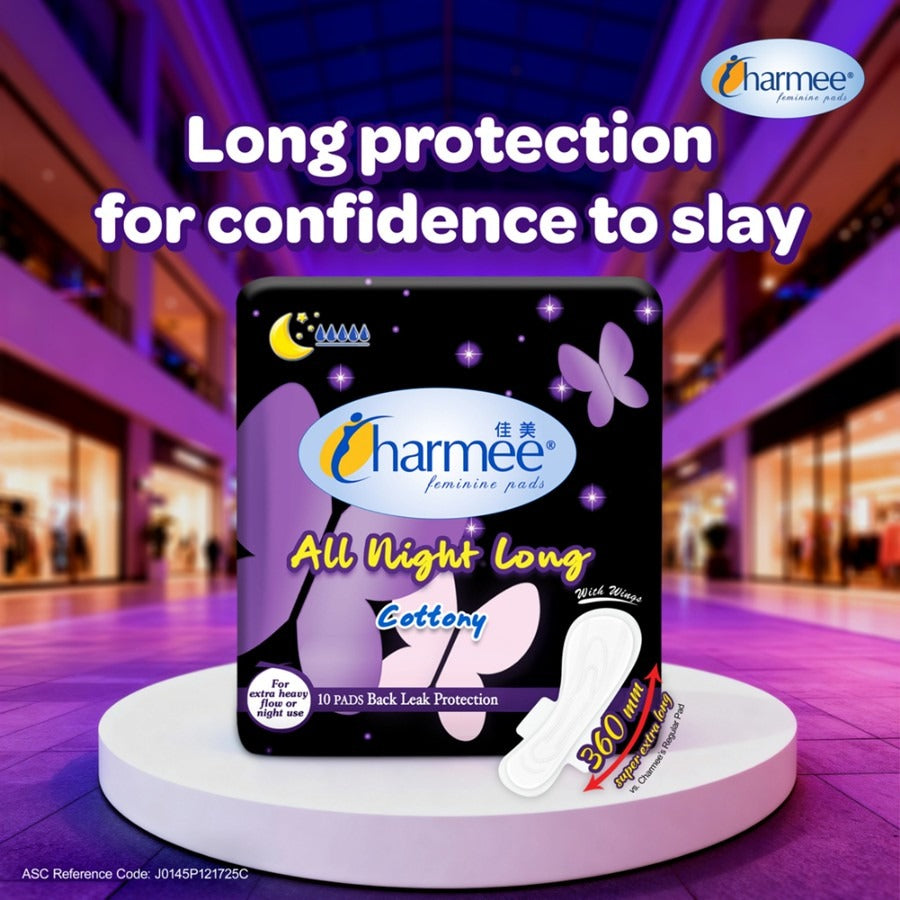 Charmee Sanitary Napkin All-Night Long 10's - (18 x 10's) - 1 case