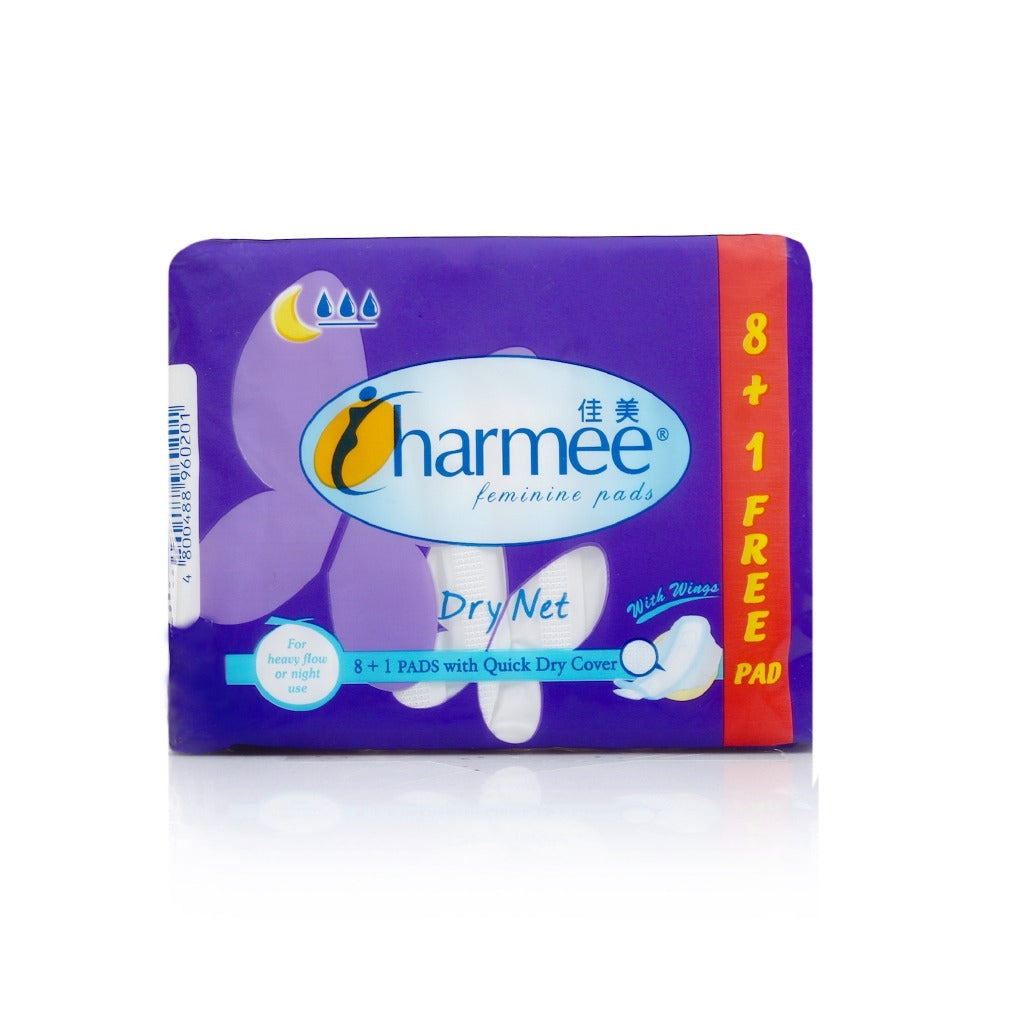 Charmee Sanitary Napkin Dry Net Heavy Flow with wings 8's x 36 packs - 1 case