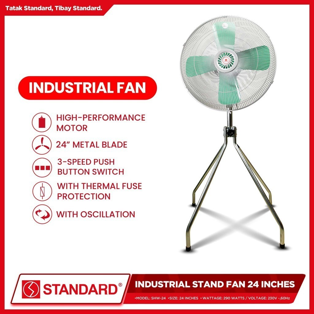 STANDARD INDUSTRIAL FAN 24″ 4 LEGS- Metal Blade SHF24