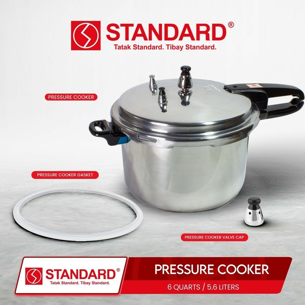 STANDARD PRESSURE COOKER 6 Quarts 5.6L HIGH QUALITY ALUMINUM -SPC6QC