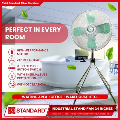 STANDARD INDUSTRIAL FAN 24″ 4 LEGS- Metal Blade SHF24