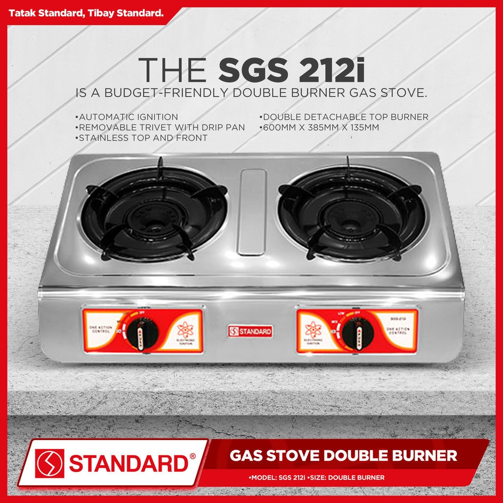 STANDARD DOUBLE BURNER LPG Gas Stove - (BURNER ONLY) 600mm x 385 x 135mm