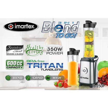 IMARFLEX 3in1 Blend-to-Go Blender IB-250P 350W  PORTABLE DESIGN, MULTIFUNCTIONAL (BPA-FREE)