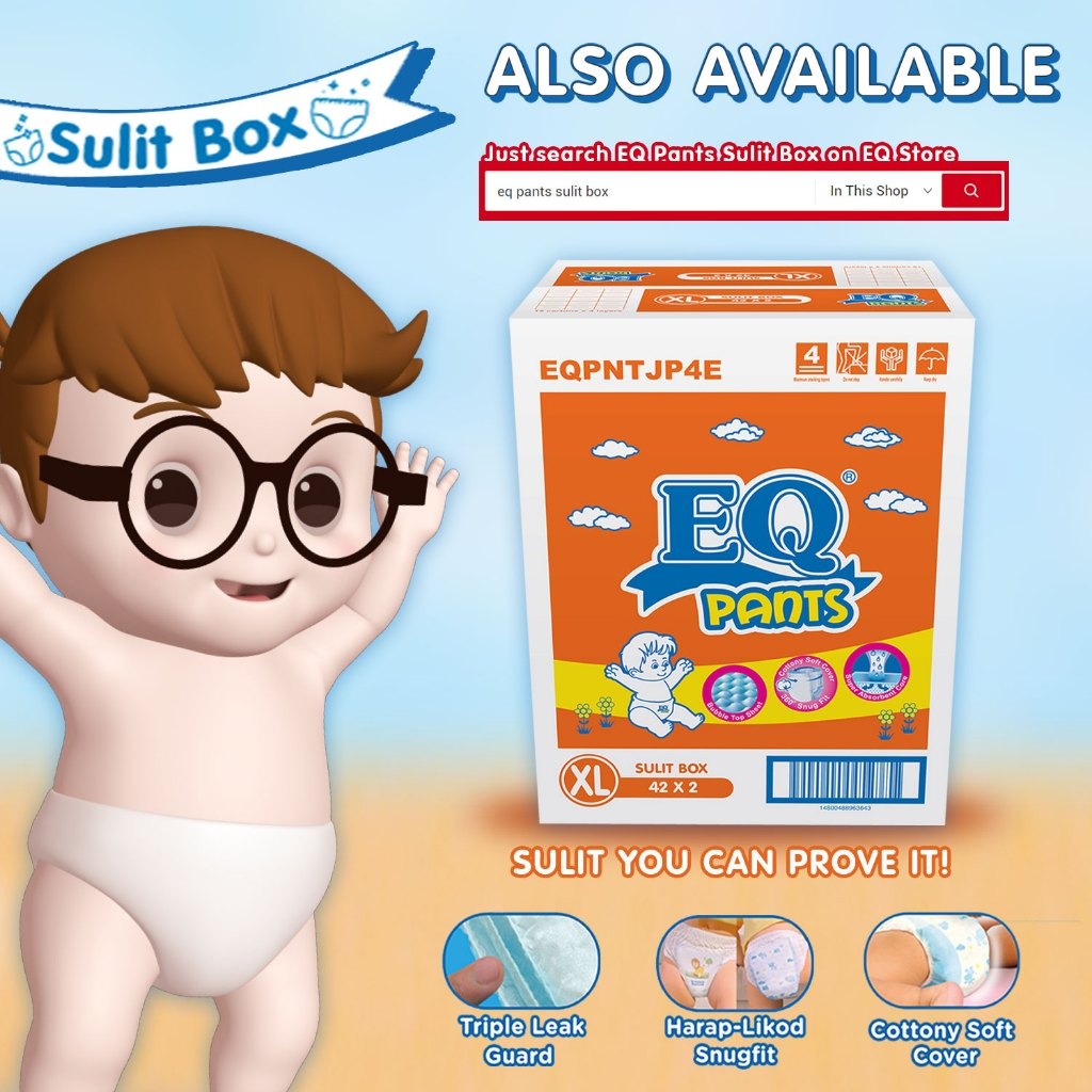 EQ Pants Mega Pack Pants Baby Diapers 66's 12-16kg - XLarge