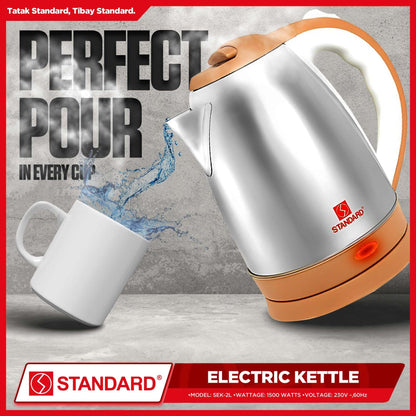 STANDARD ELECTRIC KETTLE 2L 1500W - STAINLESS STEEL BODY  SEK2.0L
