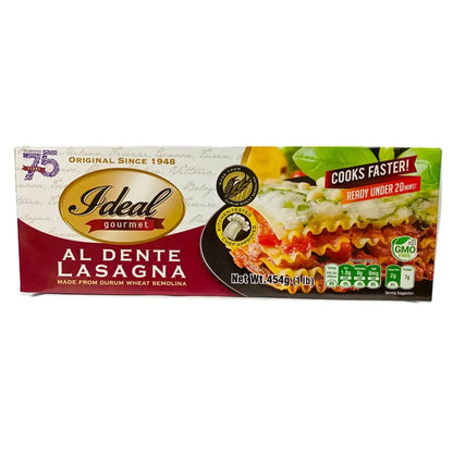 1 CASE (12pcs) 454G  IDEAL GOURMET PASTA Al Dente Lasagna ITALIAN TASTE