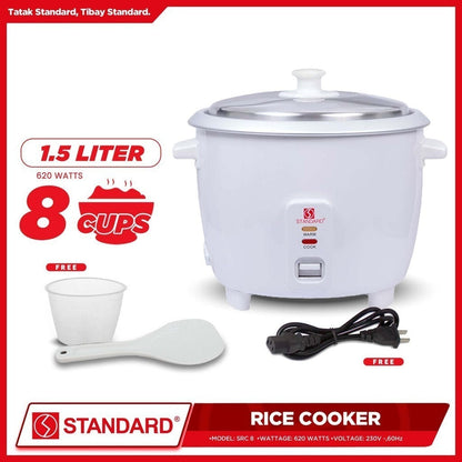 STANDARD RICE COOKER 1.5L (Plain White) For 6-8 person use