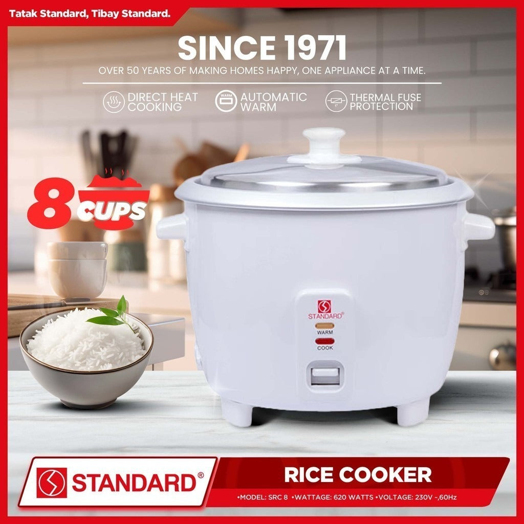 STANDARD RICE COOKER 1.5L (Plain White) For 6-8 person use