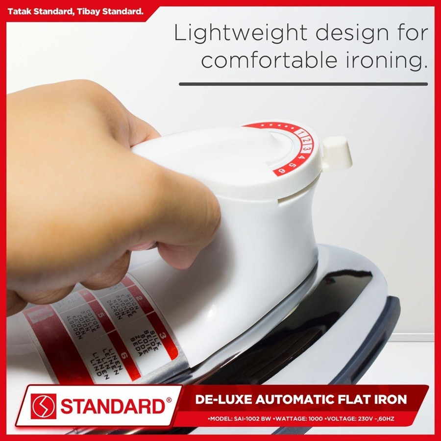 STANDARD DELUXE AUTOMATIC IRON 1000W - (BLACK) Interchangeable cord