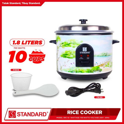 STANDARD RICE COOKER 700W - 1.8 Liters Capacity Up to 10 Cups 700Watts