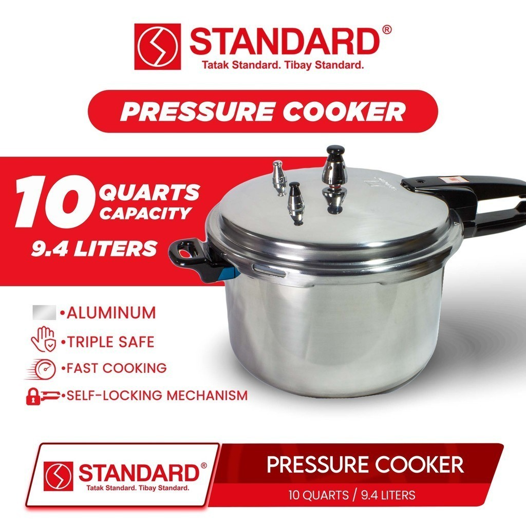 STANDARD PRESSURE COOKER 10 Quarts 9.4L HIGH QUALITY ALUMINUM- SPC10QC