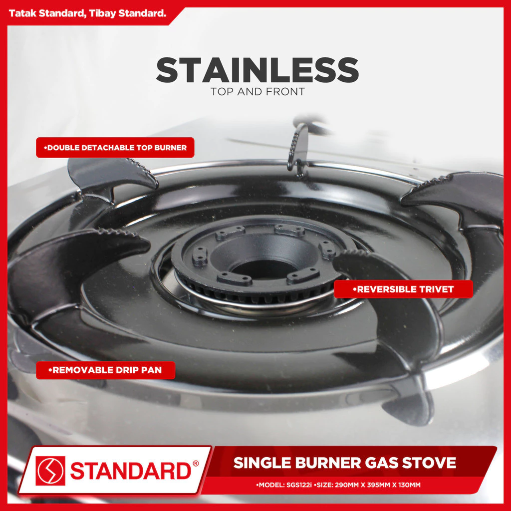 STANDARD SINGLE BURNER LPG Gas Stove - (BURNER ONLY) 290mm x 395mm x 130mm