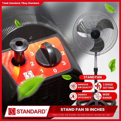STANDARD STAND FAN 18" - Metal Fan Blade STO18E