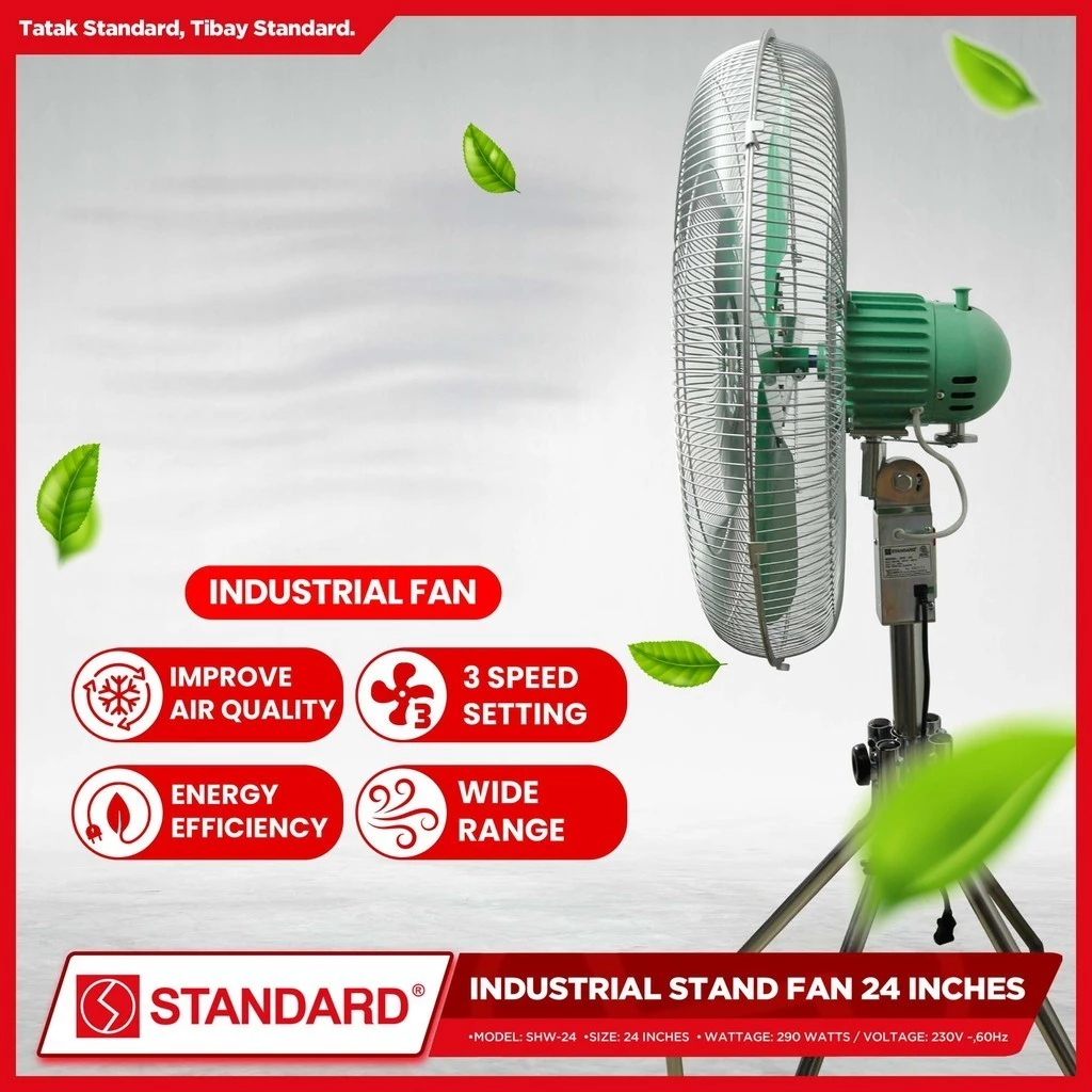 STANDARD INDUSTRIAL FAN 24″ 4 LEGS- Metal Blade SHF24