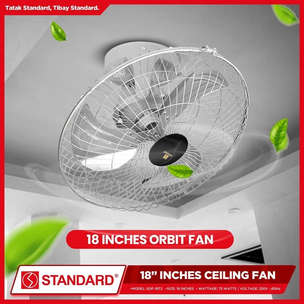 STANDARD ORBIT Ceiling FAN 18" 4 Speed  - Metal Blade