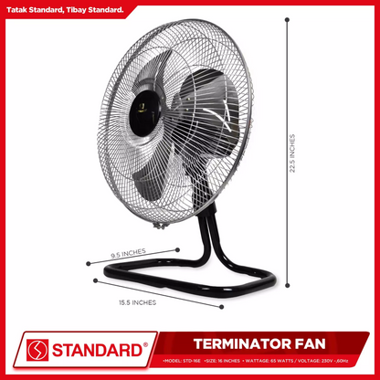 STANDARD TERMINATOR FAN 16" - Metal Blade 3 SPEED ROTARY SWITCH
