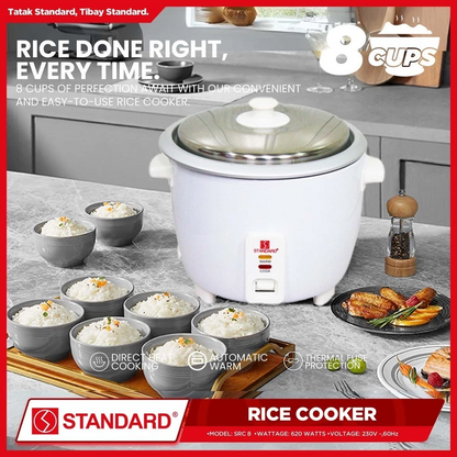 STANDARD RICE COOKER 1.5L (Plain White) For 6-8 person use