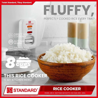 STANDARD RICE COOKER 1.5L (Plain White) For 6-8 person use