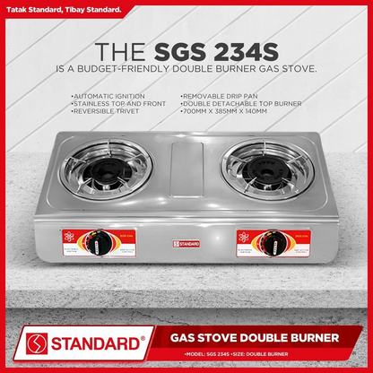 STANDRD GAS STOVE DOUBLE BURNER LPG - (BURNER ONLY) 700mmX385mmX140mm