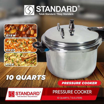 STANDARD PRESSURE COOKER 10 Quarts 9.4L HIGH QUALITY ALUMINUM- SPC10QC