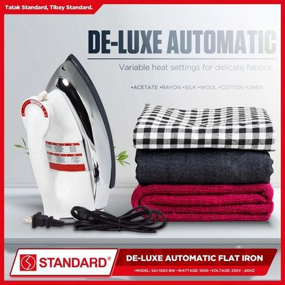 STANDARD DELUXE AUTOMATIC IRON 1000W - (WHITE) Interchangeable Cord