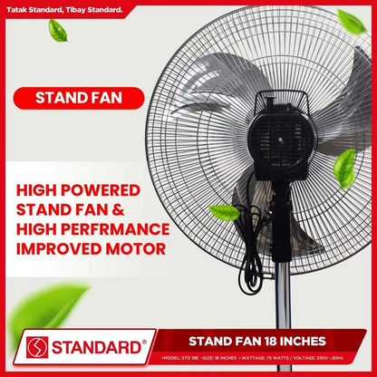 STANDARD STAND FAN 18" - Metal Fan Blade STO18E