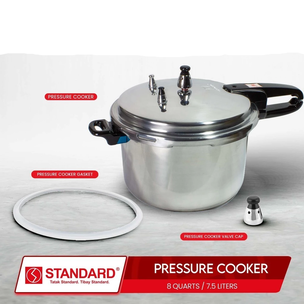 STANDARD PRESSURE COOKER 8 Quarts 7.5L HIGH QUALITY ALUMINUM - SPC8QC