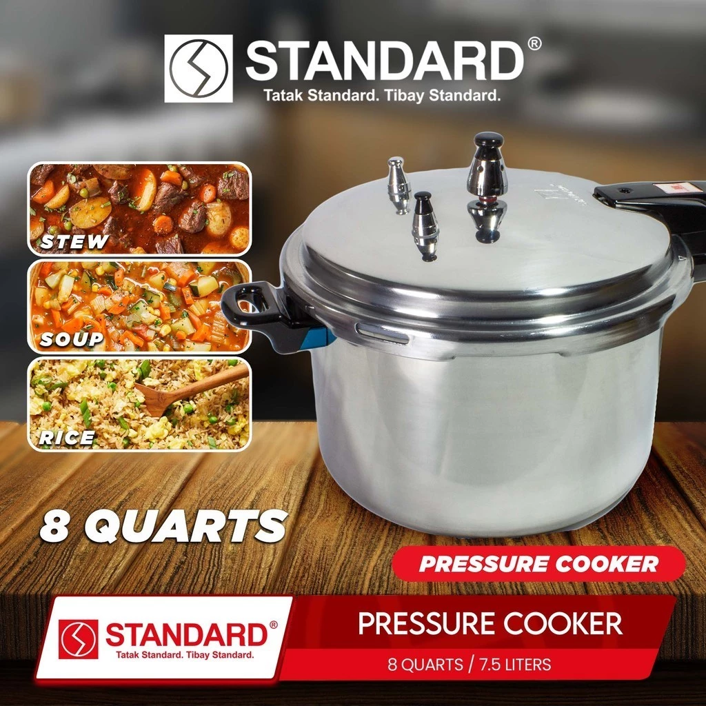 STANDARD PRESSURE COOKER 8 Quarts 7.5L HIGH QUALITY ALUMINUM - SPC8QC