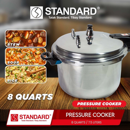 STANDARD PRESSURE COOKER 8 Quarts 7.5L HIGH QUALITY ALUMINUM - SPC8QC