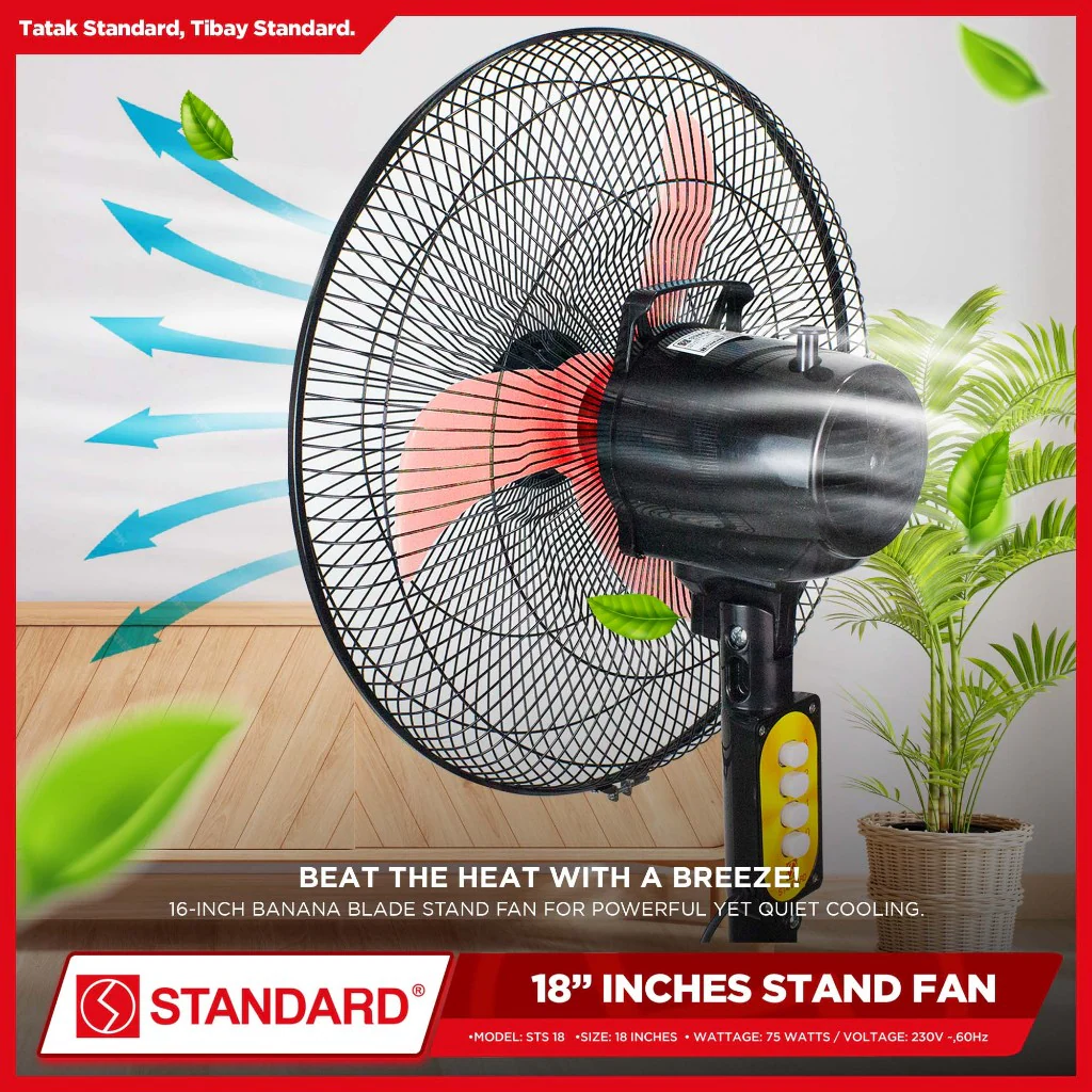 STAND FAN 18" Plastic Blade SSM18B - RED 3.5kg