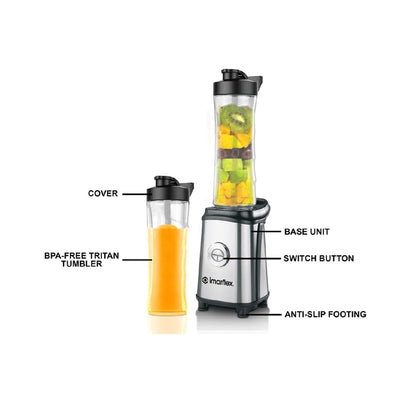 IMARFLEX 3in1 Blend-to-Go Blender IB-250P 350W  PORTABLE DESIGN, MULTIFUNCTIONAL (BPA-FREE)