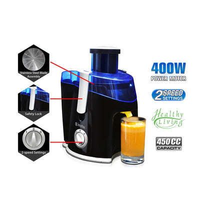 IMARFLEX Juice Extractor IJE-5000 - (BLACK) 400W LARGE CAPACITY 450CC