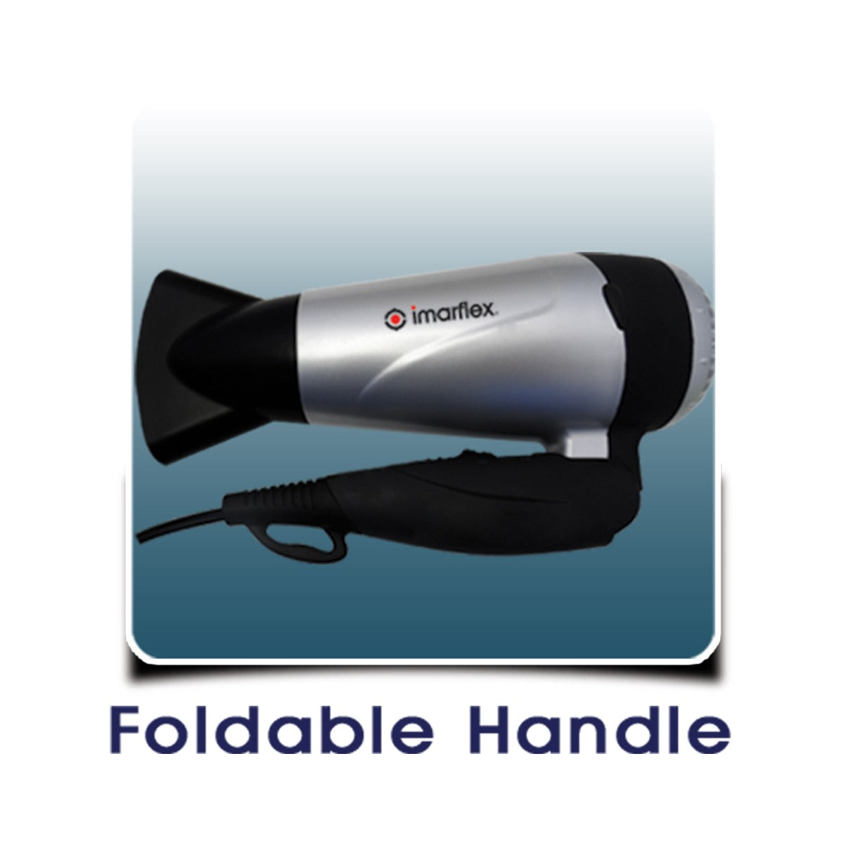 IMARFLEX Professional Hair Dryer HD-1600 - FOLDABLE HANDLE 2 HEAT FLOW NON SLIP GRIP HANDLE