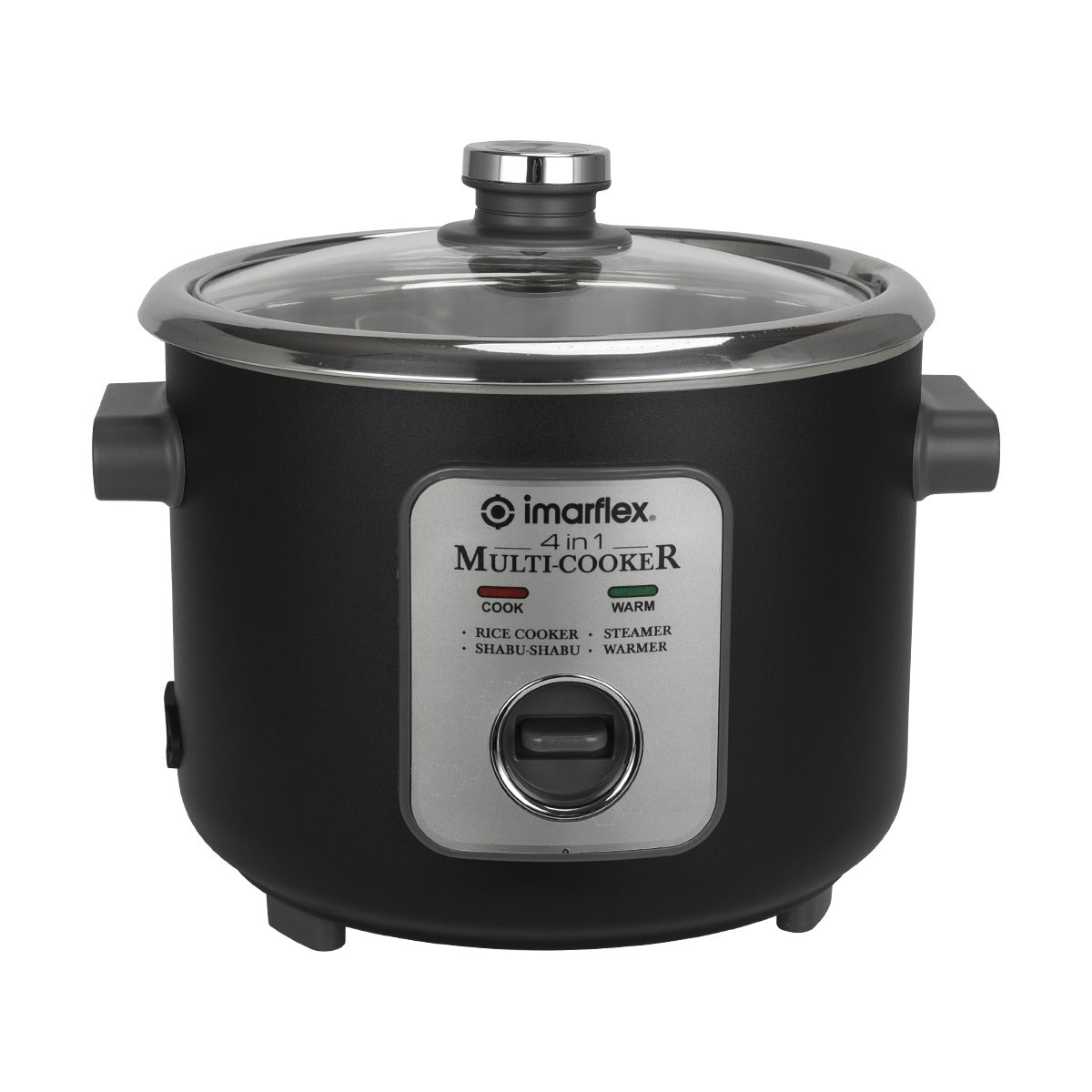 IMARFLEX 4in1 MULTI COOKER IRC-15LS - 8 CUPS CAPACITY STAINLESS STEEL POT & STEAMER (Tempered Glass LID)