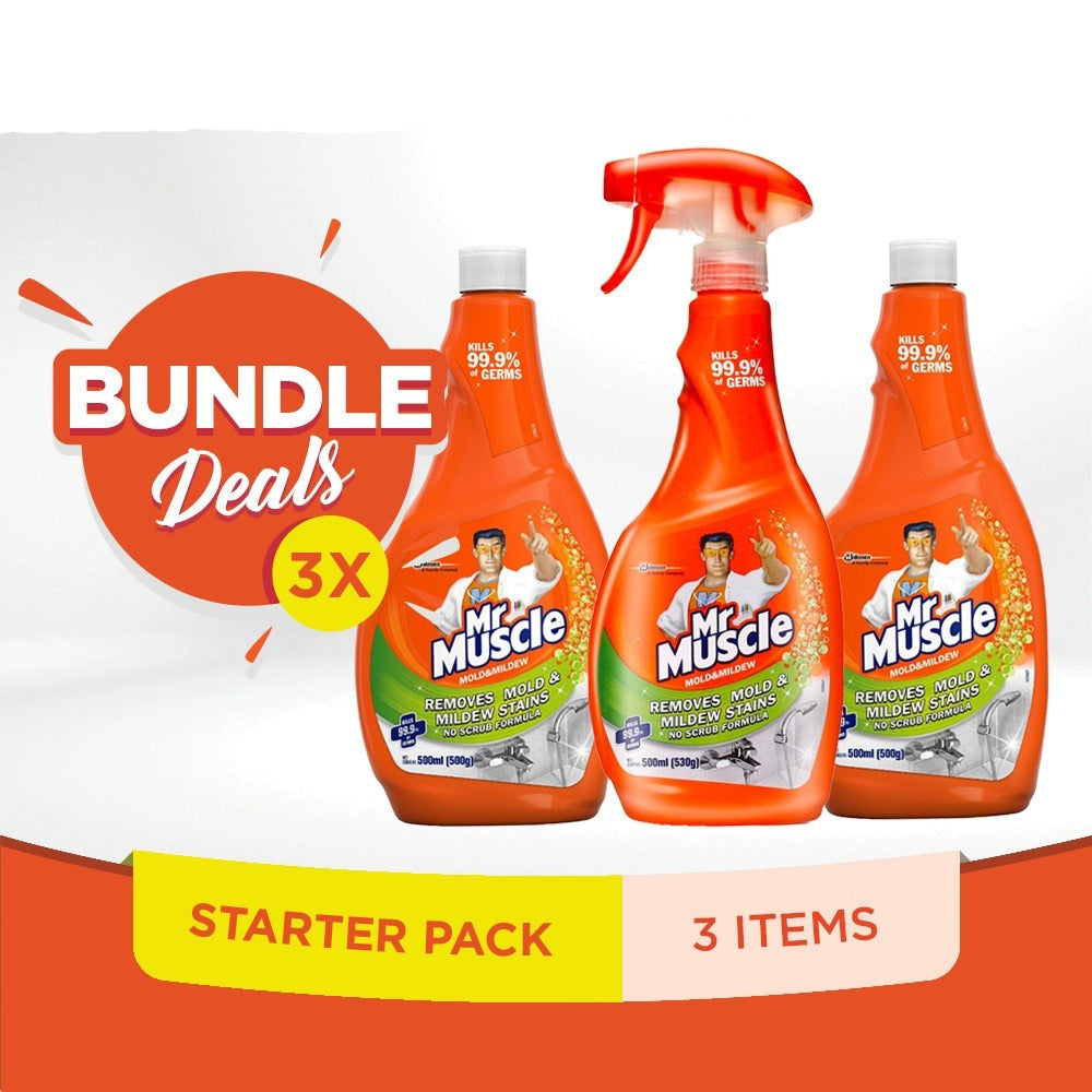 Mr. Muscle Mold & Mildew Starter Pack (No Need to Scrub)Bundle Deals 3x